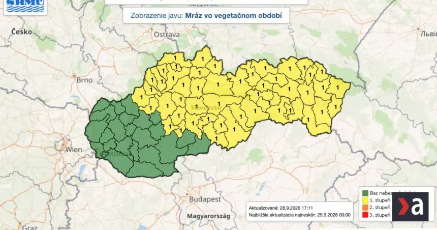 V utorok bude na Slovensku slnečno a teplo, ráno však hrozí prízemný mráz